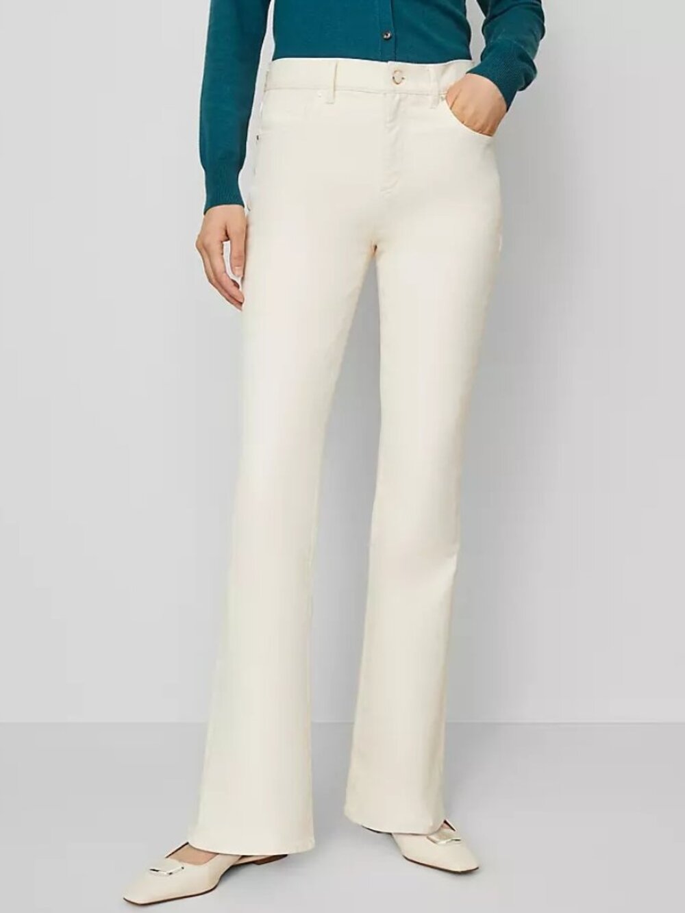 Ann Taylor The Boot Jean - Ivory - Size 12 Regular
